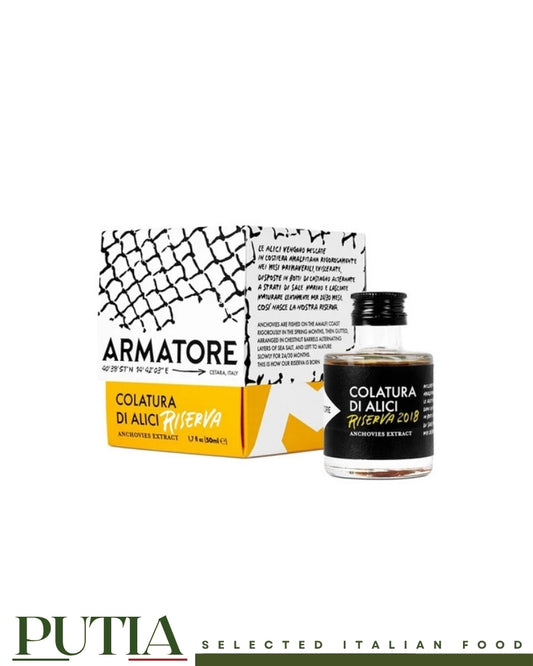 Armatore Colatura di Alici Riserva 50ml, traditional Italian anchovy extract from Cetara on the Amalfi Coast
