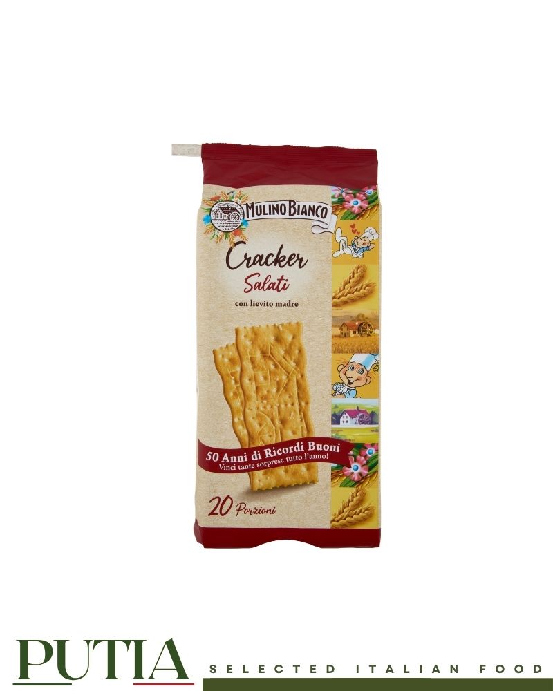 Mulino Bianco Cracker Salati 500g – Italian salted crackers, 20 portion packs