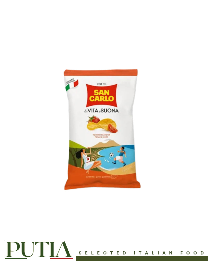 San Carlo La Vita Buona tomato-flavoured potato crisps bag