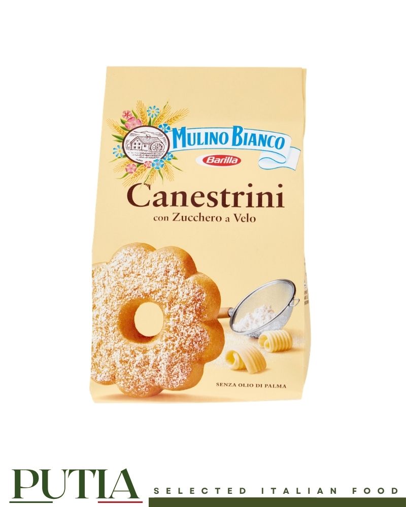Mulino Bianco Canestrini Italian shortbread biscuits with powdered sugar, no palm oil