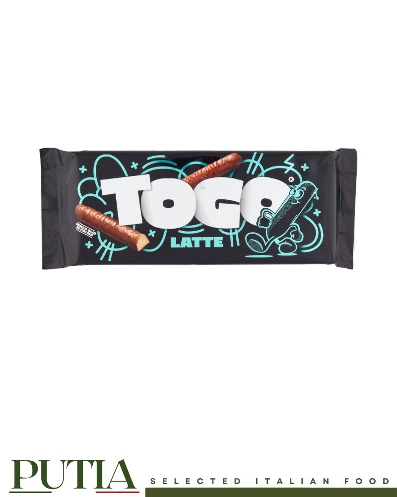 Togo Latte Italian chocolate-covered wafer biscuits with milk filling, no palm oil