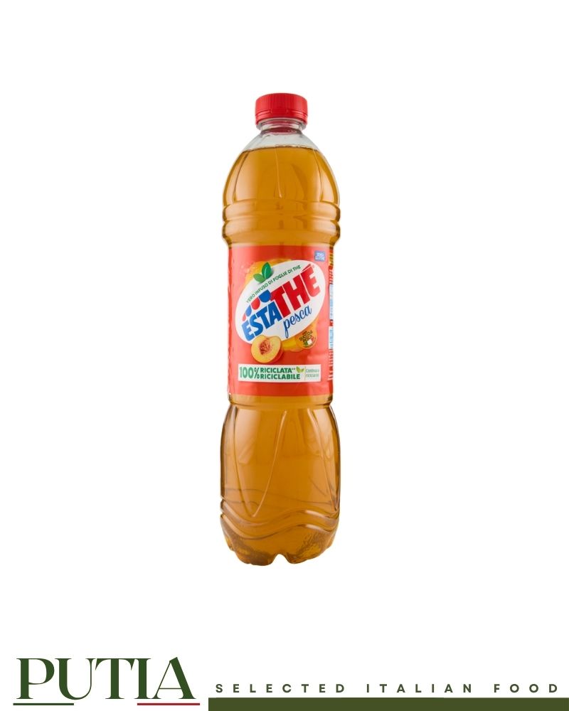 Estathé Pesca Italian peach iced tea 1.5 litre bottle available from PUTIA Selected Italian Food UK.