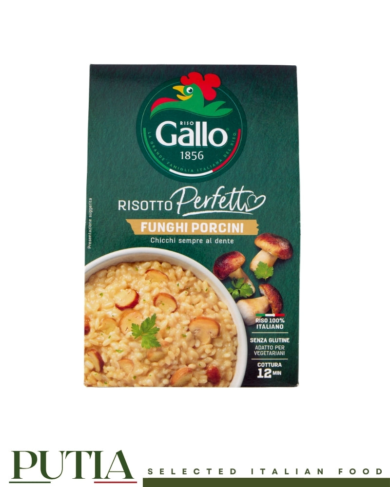 Riso Gallo Risotto Perfetto Funghi Porcini 175g – Italian Porcini Mushroom Risotto | Gluten Free, Vegetarian