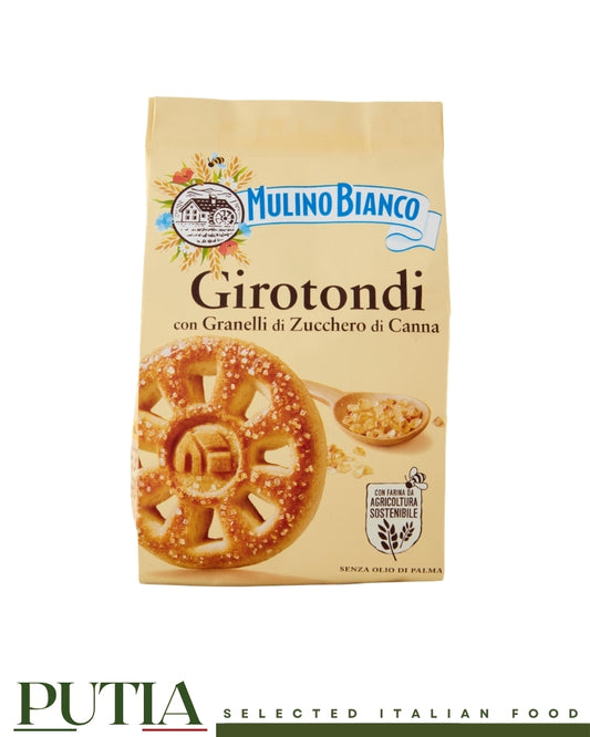 Mulino Bianco Girotondi 350g – Italian Biscuits with Brown Sugar Crystals | No Palm Oil