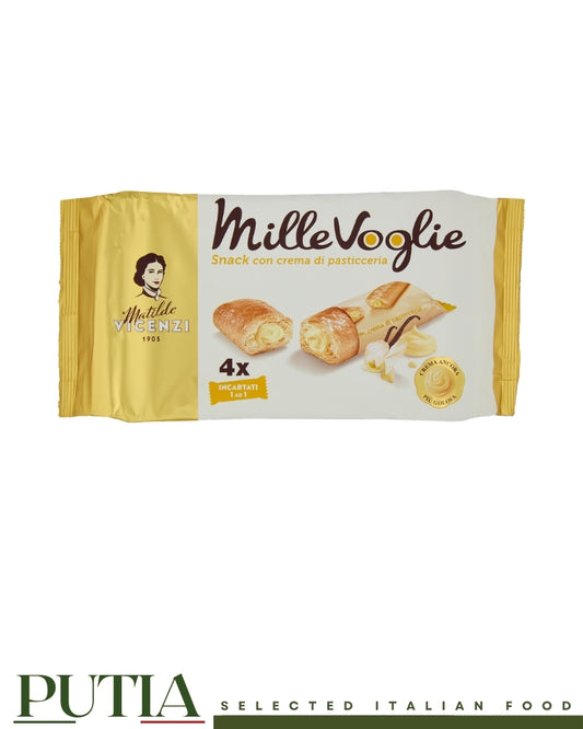 Matilde Vicenzi Mille Voglie – Italian Pastry Snack with Cream Filling, 4 Pieces