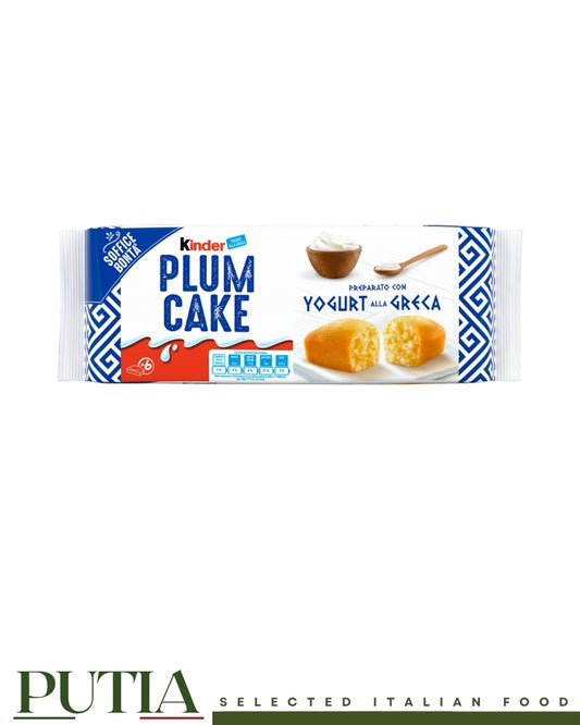 Kinder Plumcake Italian breakfast sponge cakes, authentic soft bakery snacks made with Greek yogurt, individually wrapped 6 pieces.