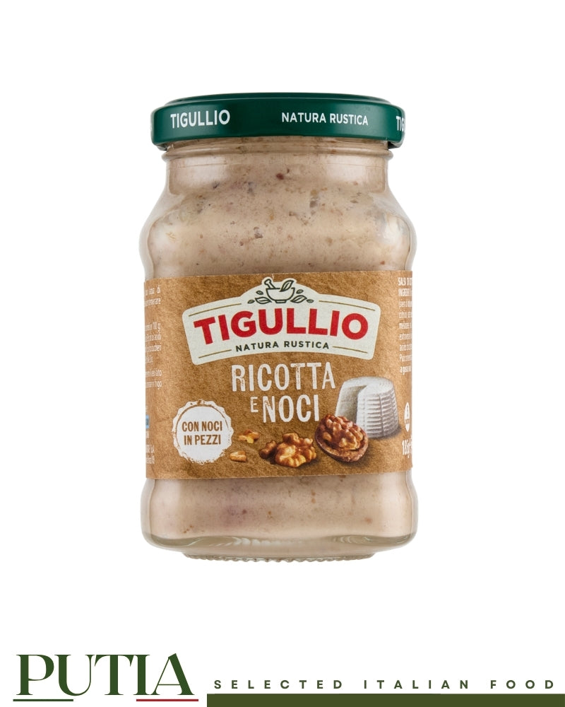 Tigullio Ricotta and Walnut pesto sauce Natura Rustica, authentic Italian food box Putia.
