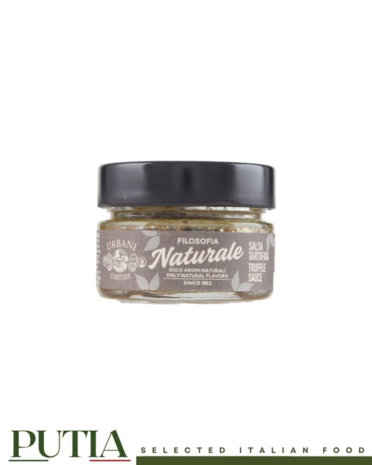 Urbani Filosofia Naturale salsa tartufata black truffle sauce 80g jar, Putia Selected Italian Food.