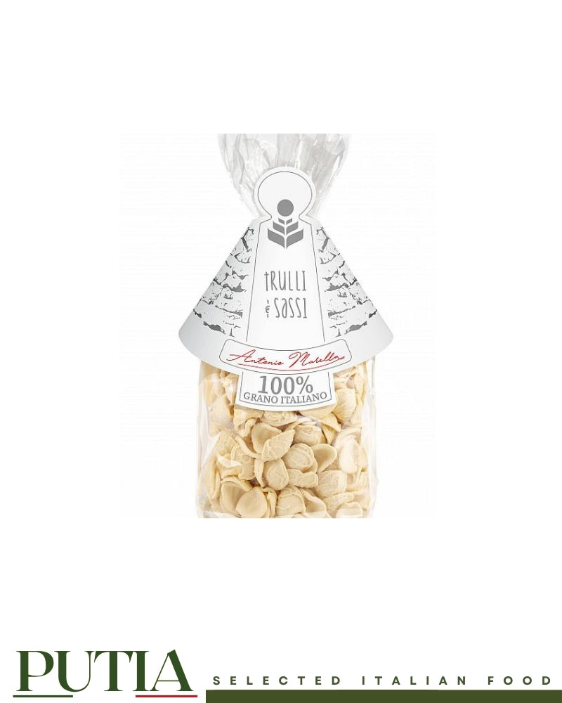 Antonio Marella Trulli e Sassi traditional white orecchiette pugliesi pasta bag 400g, Putia Selected Italian Food.