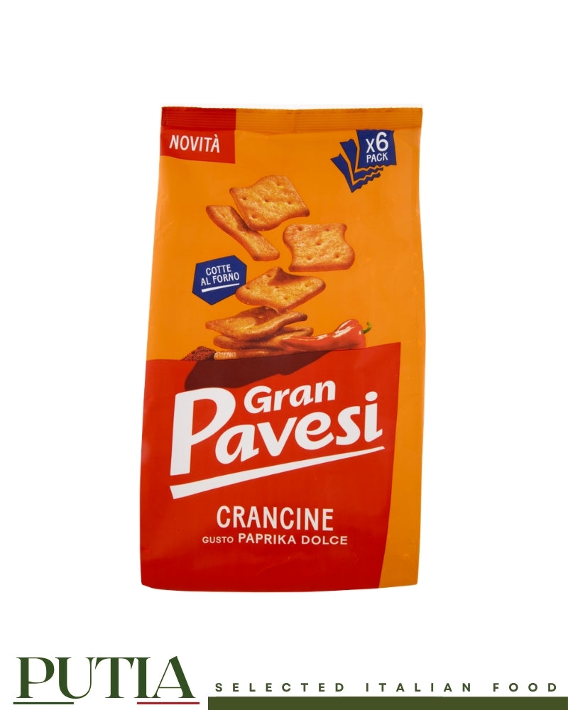 Gran Pavesi Crancine gusto paprika dolce oven baked crackers multipack 180g, Putia Selected Italian Food.