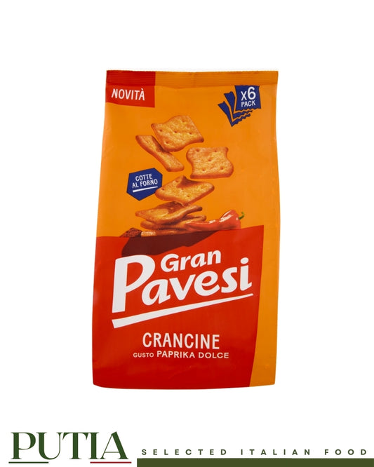 Gran Pavesi Crancine gusto paprika dolce oven baked crackers multipack 180g, Putia Selected Italian Food.