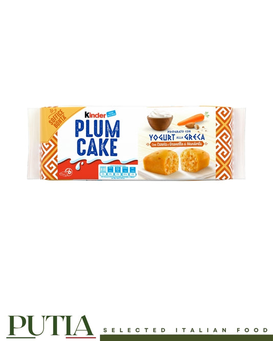 Kinder Plumcake with Greek yogurt carrots and almond grains snacks multipack 6-pack, Putia Selected Italian Food.