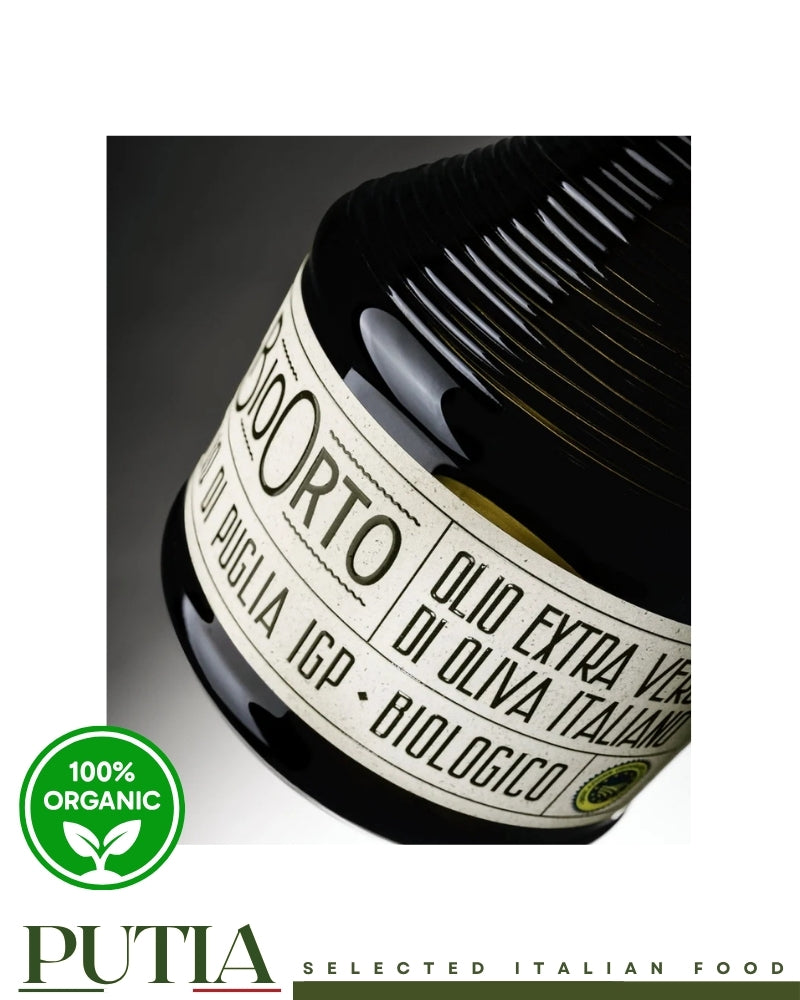 Bio Orto, Olio di Puglia, Puglia IGP, Organic Olive Oil, Organic EVOO, Extra Virgin Olive Oil, Italian Olive Oil, Puglian Olive Oil, Puglia, Apulia, Peranzana, Ogliarola, IGP, Italian Food, Premium Olive Oil, Made in Italy