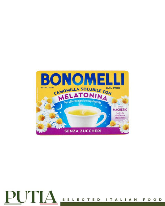 Bonomelli Instant Chamomile with Melatonin and Magnesium, Sugar-Free Italian Herbal Infusion