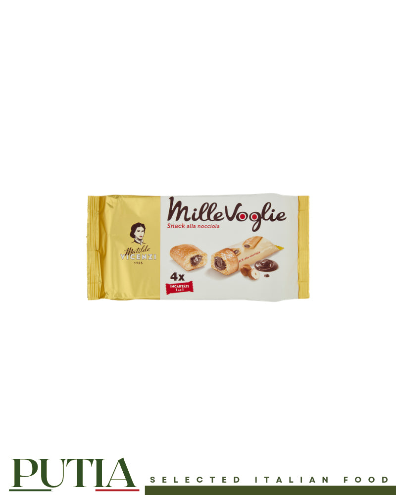 Matilde Vicenzi MilleVoglie Hazelnut Snack, 4 Filled Pastries