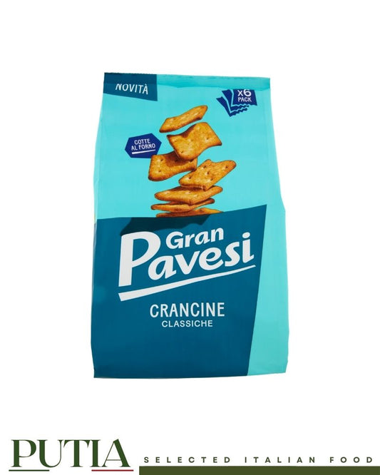 Gran Pavesi Sfoglie al Forno Classiche 180g – super crispy Italian oven-baked crisps with olive oil and sea salt, no palm oil