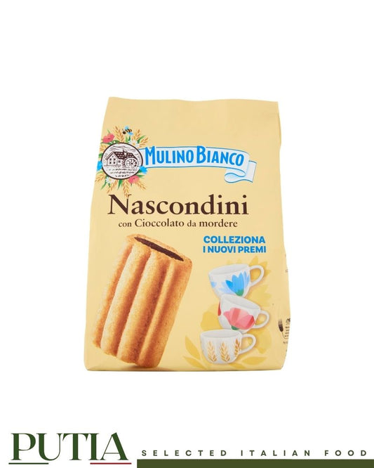 Mulino Bianco Nascondini chocolate biscuits 330g – Italian cocoa and cream sandwich biscuits