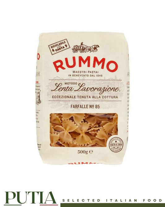 Rummo Farfalle N.85 500g – slow-worked Italian durum wheat pasta, Metodo Lenta Lavorazione, Kosher certified, since 1846

