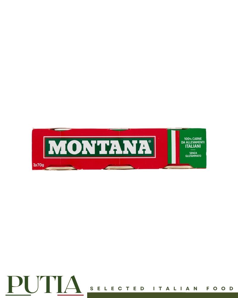Montana Carne 3x70g - Italian Canned Cooked Beef

