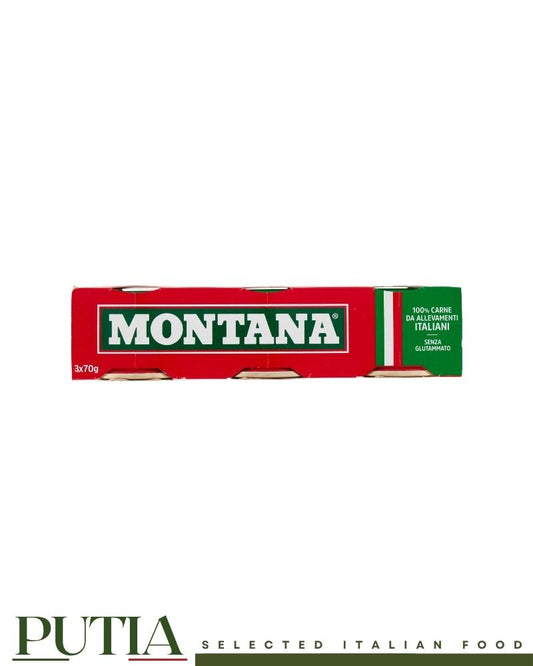 Montana Carne 3x70g - Italian Canned Cooked Beef

