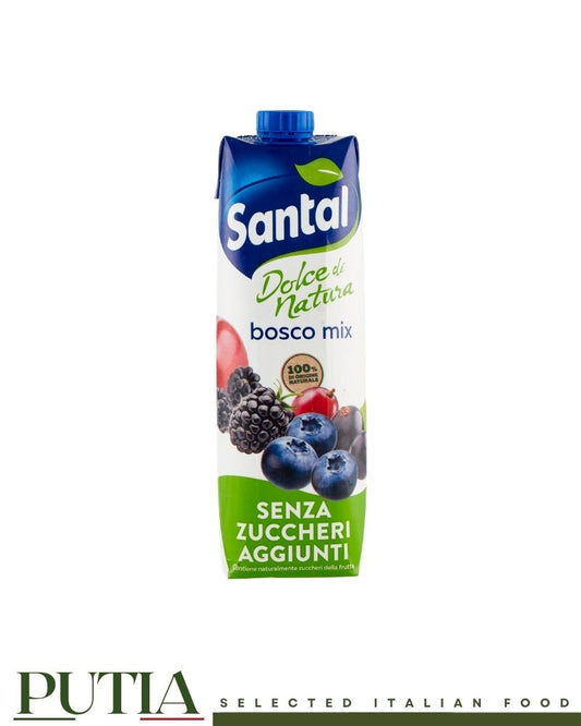 Santal Bosco Mix 1L – Italian wild berry fruit juice with apple, pomegranate, blueberry and blackcurrant, no added sugar, gluten-free

