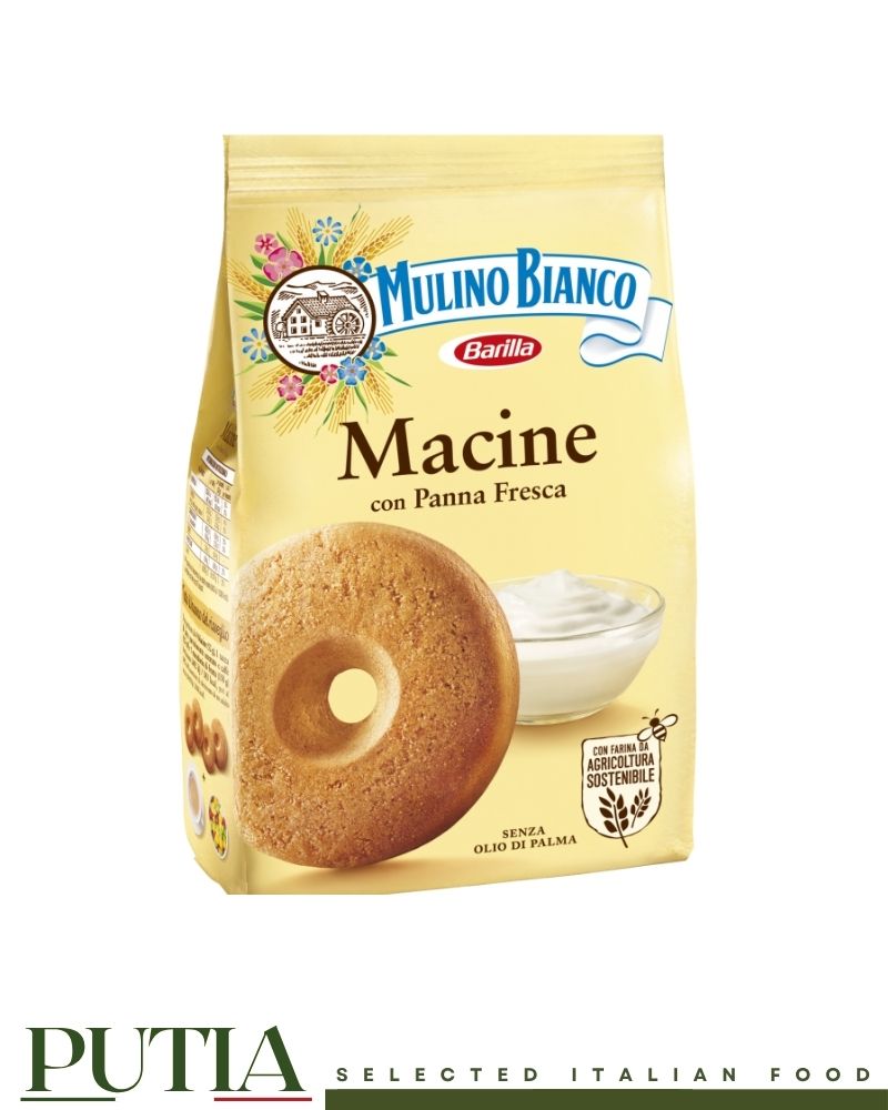 Mulino Bianco Macine shortbread biscuits 350g – Italian round wholemeal-style butter biscuits