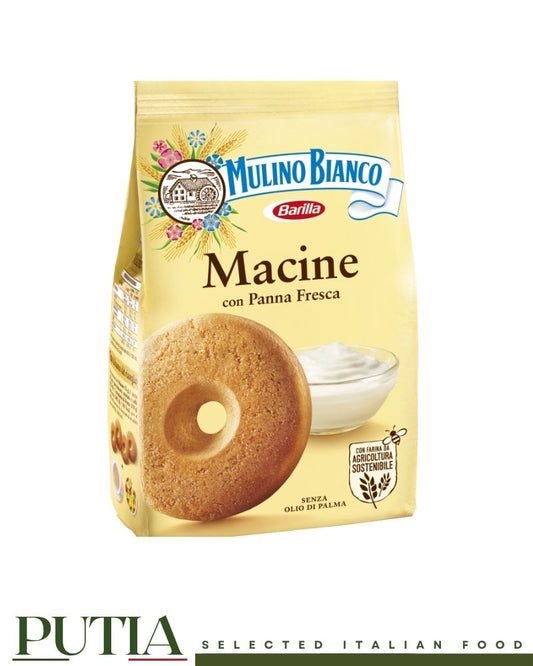 Mulino Bianco Macine shortbread biscuits 350g – Italian round wholemeal-style butter biscuits