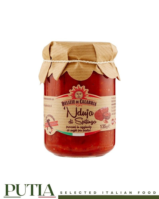 Delizie Calabria 'Nduja di Spilinga in olive oil – spicy Calabrian spreadable salami in a glass jar, 135g