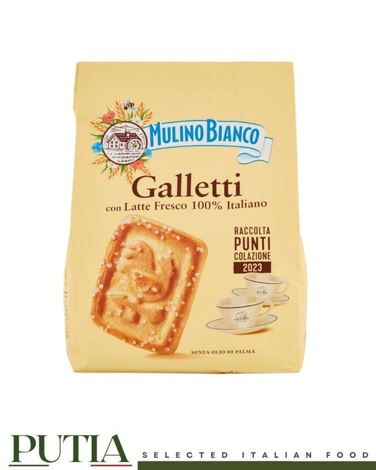 Mulino Bianco Galletti shortbread biscuits 350g – Italian butter biscuits with sugar crystals