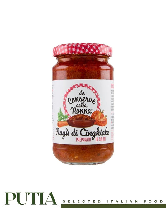 Conserve della Nonna Wild Boar Ragù – rustic Italian cinghiale sauce slow-cooked with red wine and tomato, 190g