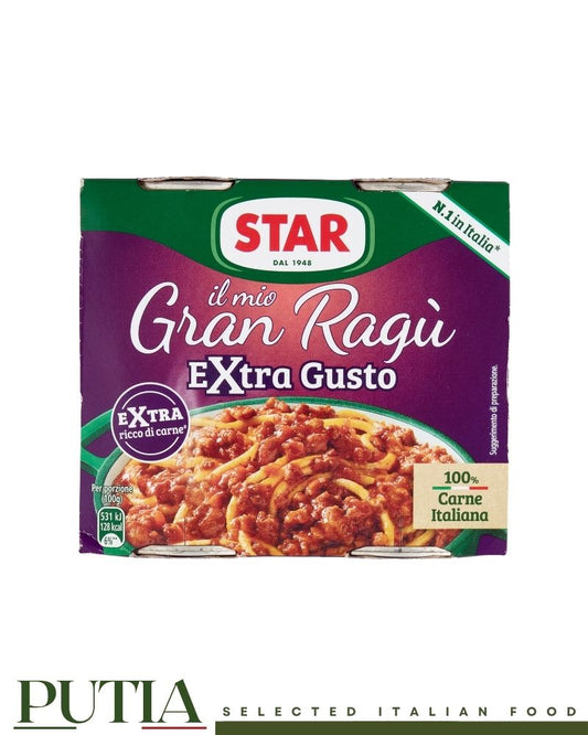 Star ExtraRagù – Italian slow-cooked pork ragù, gluten-free, twin pack 2×180g tins

