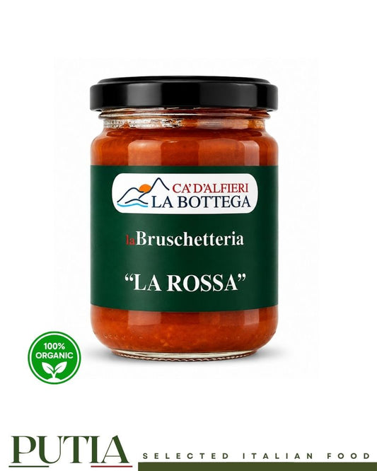 Ca' D'Alfieri La Bottega La Bruschetteria "La Rossa" 140g – Italian artisan bruschetta spread, made in Bardi, Italy