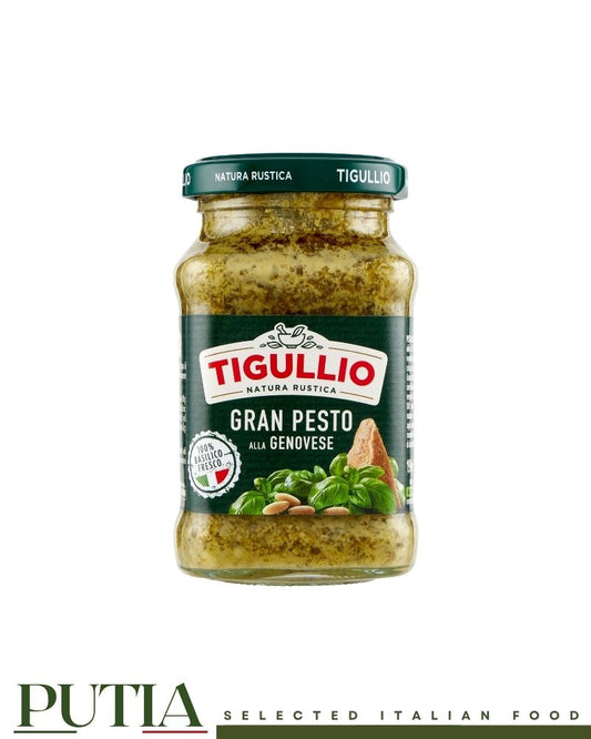 Tigullio Pesto alla Genovese – classic Ligurian basil pesto with Grana Padano DOP, pine nuts and extra virgin olive oil, gluten-free, 190g

