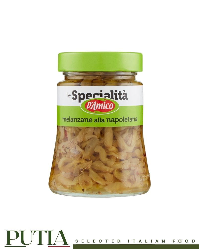 D'Amico aubergine fillets Napoletana style 280g – Italian grilled aubergine in tomato sauce