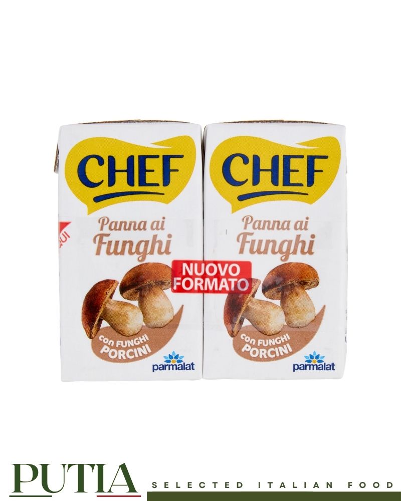 Chef Parmalat Panna ai Funghi Porcini UHT 2x125ml - Italian Porcini Mushroom Cooking Cream