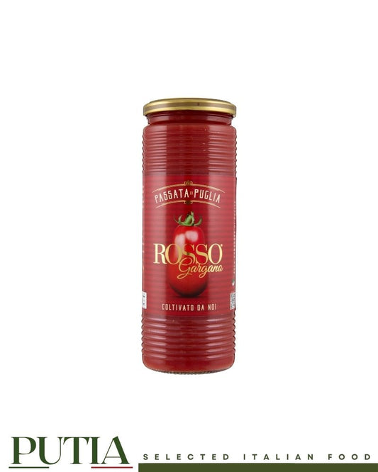 Rosso Gargano Italian Passata – pure Puglia tomato passata, Halal and Kosher certified, vegan, 690g bottle

