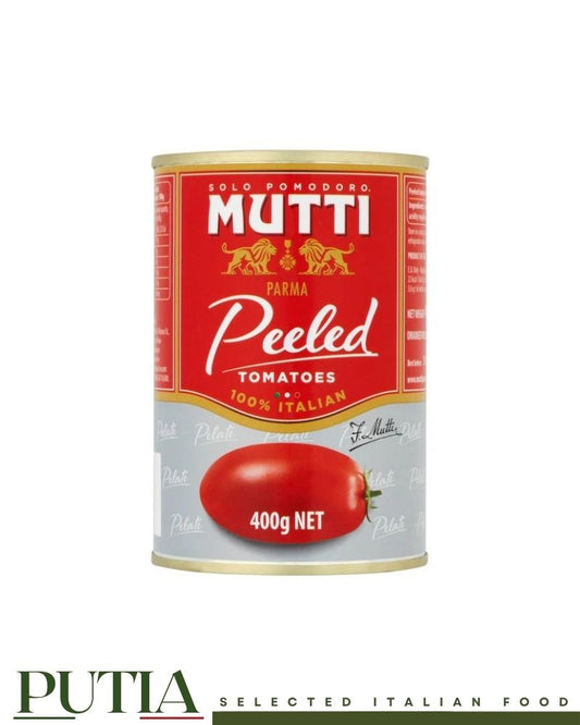 Mutti Pelati – Italian whole peeled tomatoes in tomato juice, steam-peeled, vegan and gluten-free,400g tins

