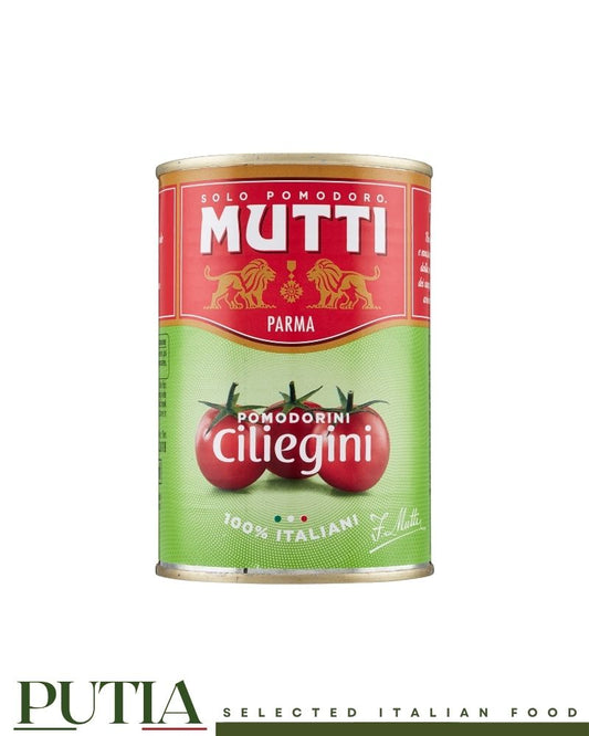 Mutti Pomodorini Ciliegini – Italian cherry tomatoes in juice, sun-ripened and naturally sweet, vegan and gluten-free, 400g tin

