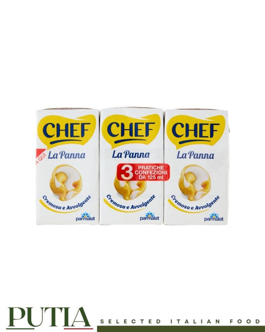 Chef Parmalat Panna UHT 3x125ml - Italian UHT Cooking Cream


