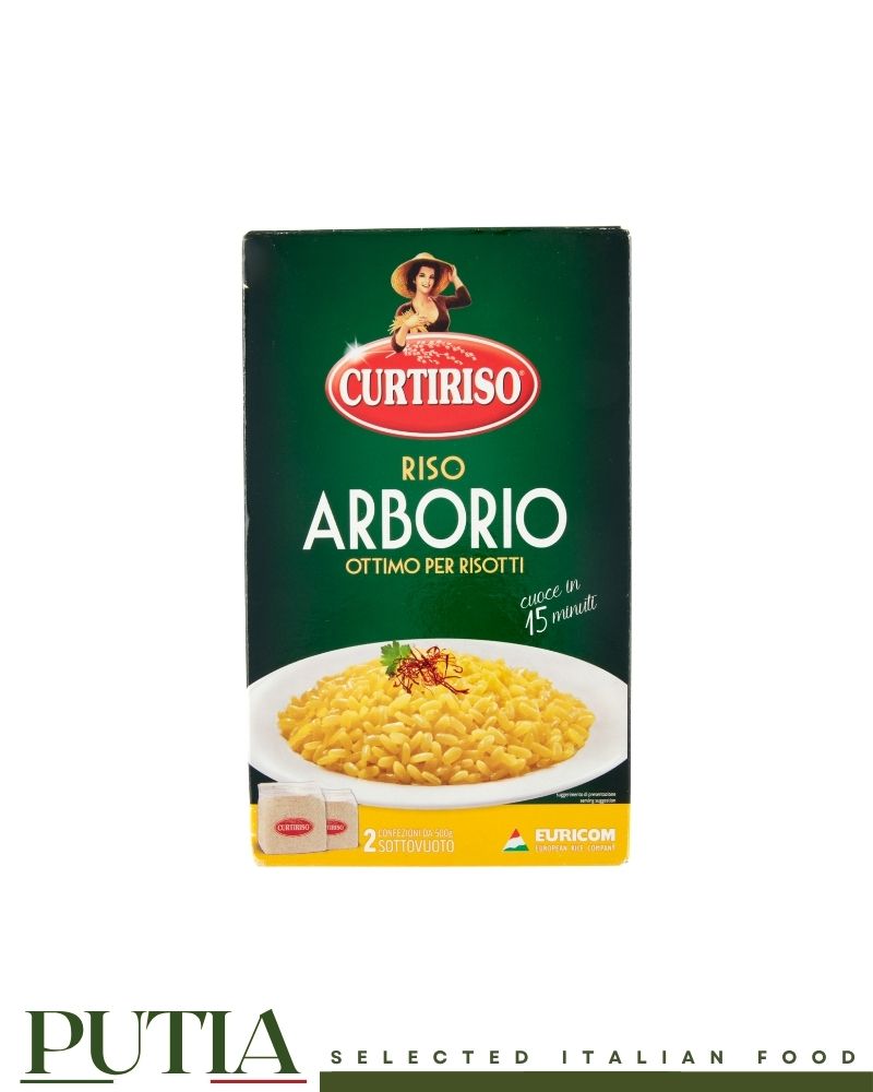 Curtiriso Arborio Rice – Italian risotto rice with large pearly grains, vacuum-packed, 2×500g packs (1kg)

