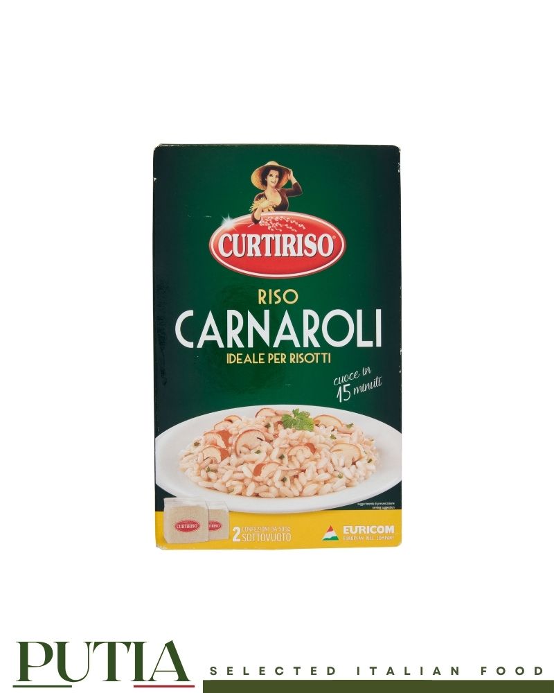 Curtiriso Carnaroli Rice – Italian king of risotto rice, high starch, firm and al dente, vacuum-packed 2×500g packs (1kg)

