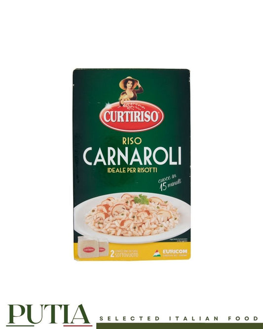 Curtiriso Carnaroli Rice – Italian king of risotto rice, high starch, firm and al dente, vacuum-packed 2×500g packs (1kg)

