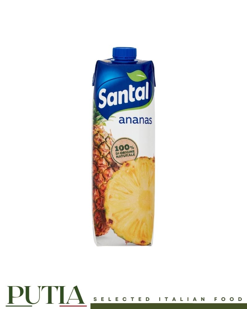 Santal Ananas Pineapple Juice 1L – Italian tropical juice drink with 40% pineapple, no preservatives, no artificial colours, gluten-free

