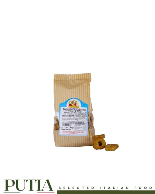 l Vostro Fornaio Taralli ai Friarielli Napoletani 250g – crispy Neapolitan ring snacks with friarielli, white wine and olive oil