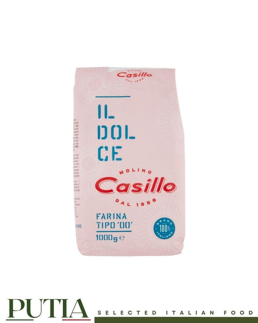 Molino Casillo Type 00 Pastry Flour 1kg – fine Italian soft wheat flour W160, ideal for tarts, cakes and biscotti, FSC certified packaging

