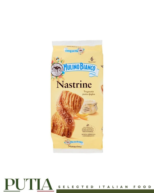 Mulino Bianco Nastrine x6 240g Italian puff pastry brioches with orange peel