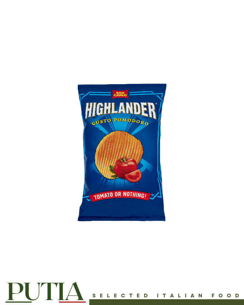 San Carlo Highlander Gusto Pomodoro ridged tomato crisps 130g bag