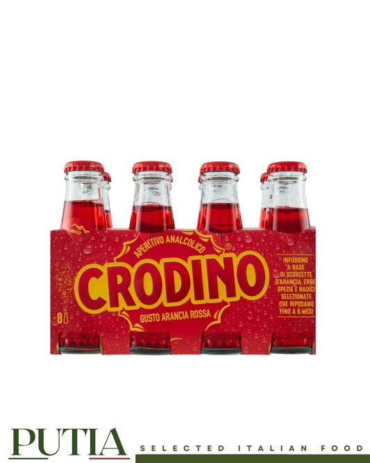 Crodino Blood Orange Non-Alcoholic Aperitivo 8x100ml – Iconic Italian alcohol-free aperitivo with a vibrant blood orange twist, perfect for sophisticated alcohol-free moments